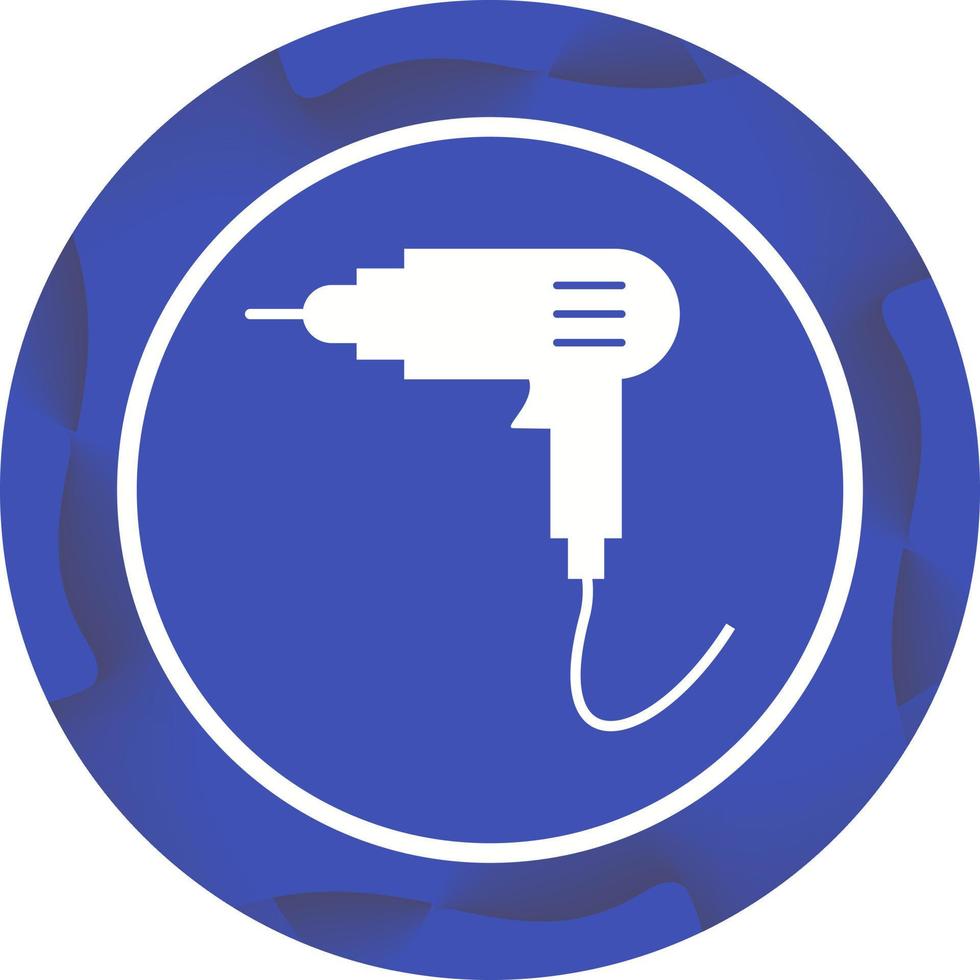 Unique Drill Machine Glyph Vector Icon