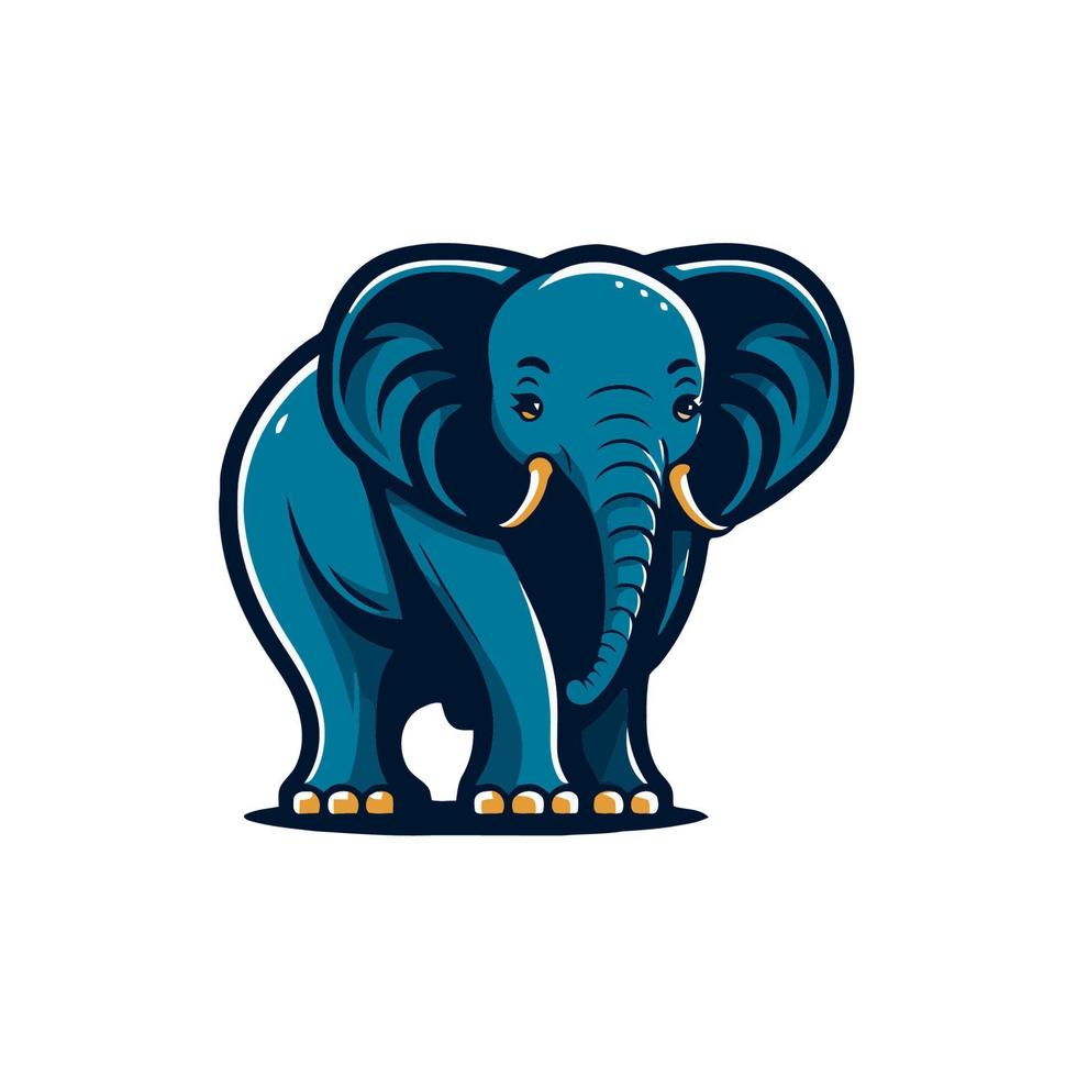 Elephant logo animal character logo mascot vector cartoon illustration