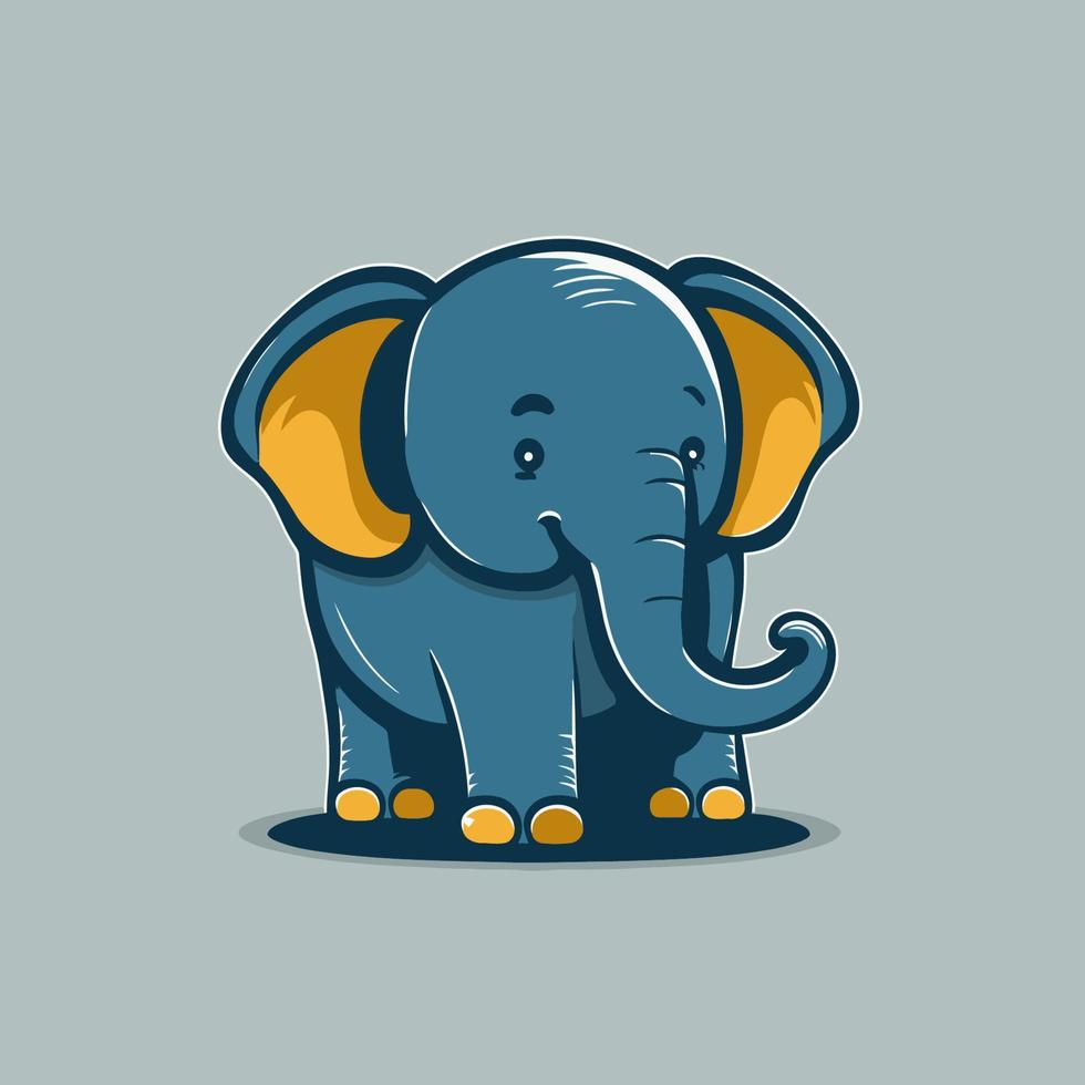 Elephant logo animal character logo mascot vector cartoon illustration