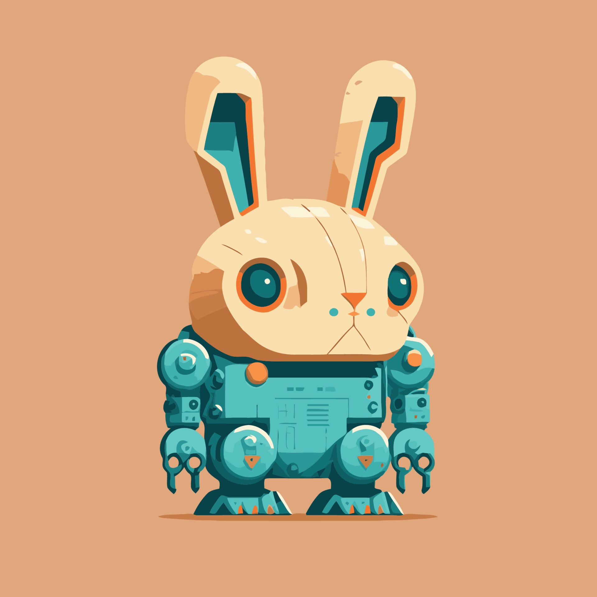 robot rabbit character logo mascot vector illustration 17500100