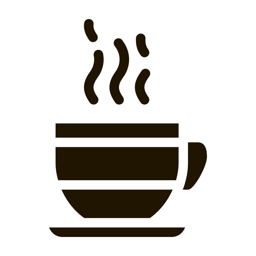 hot cup of tea icon Vector Glyph Illustration