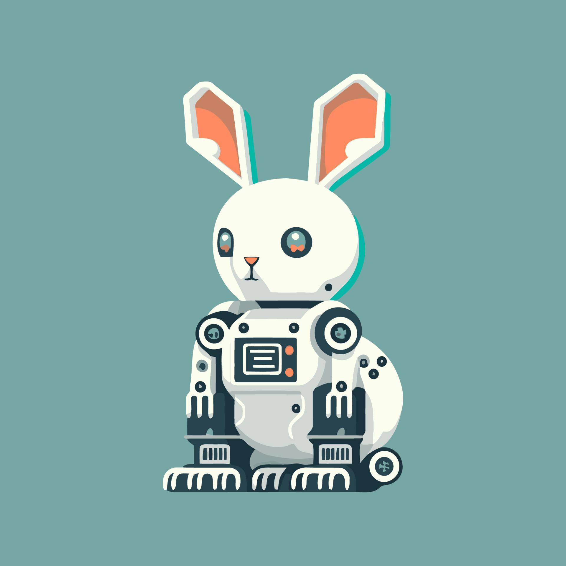robot rabbit character logo mascot vector illustration 17500304
