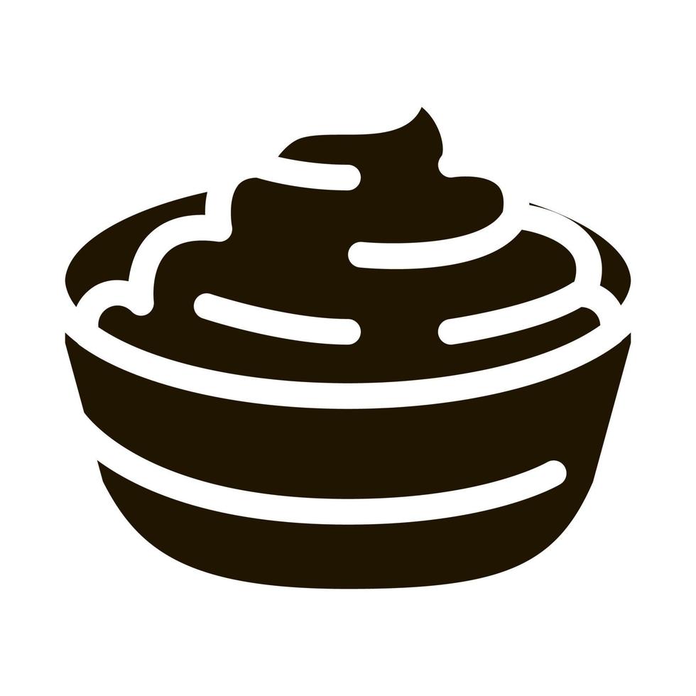 tazón de mayonesa terminada icono vector glifo ilustración