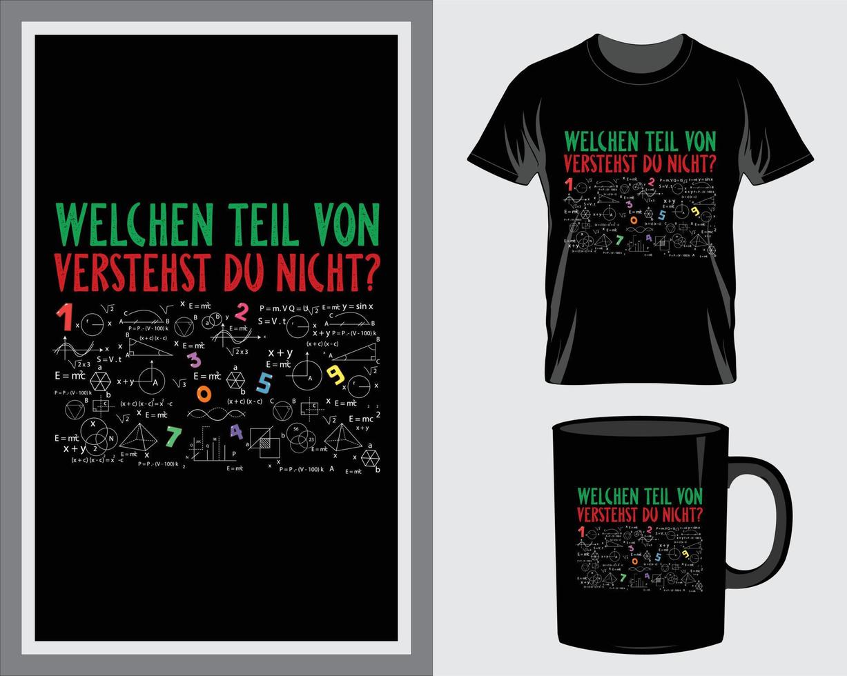 welchen teil von german christmas quote vector de diseño de camiseta y taza