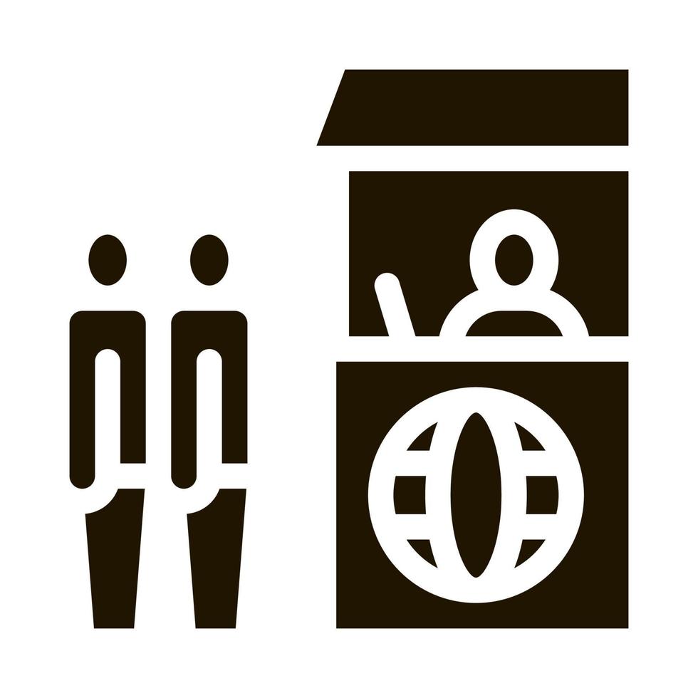 people on check control icon Vector Glyph Illustration