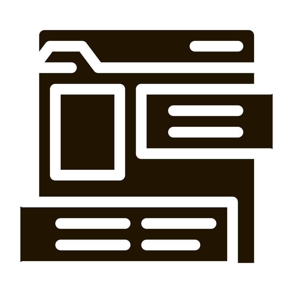 información documento carpeta icono vector glifo ilustración