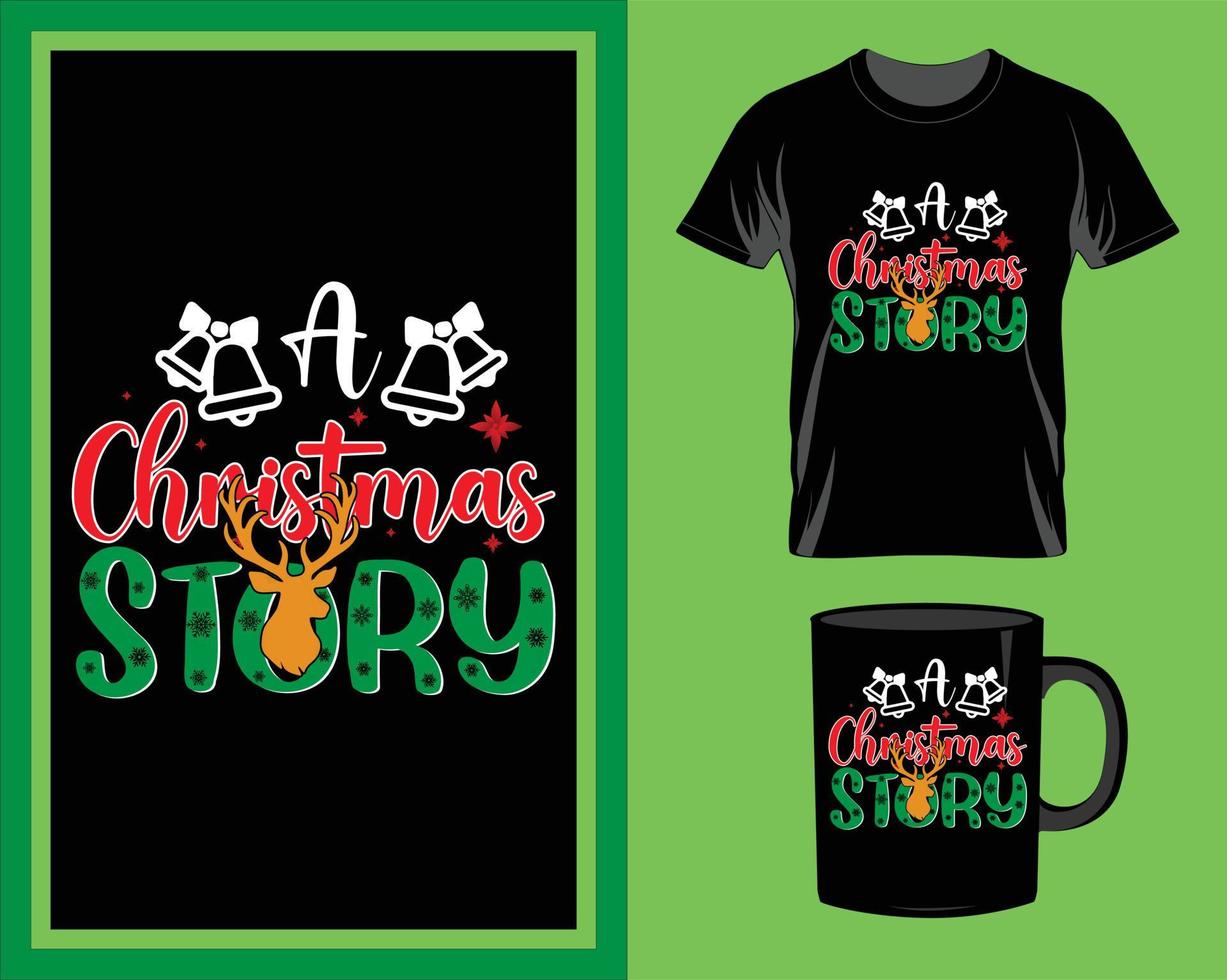 Christmas story quote t-shirt and mug design vector