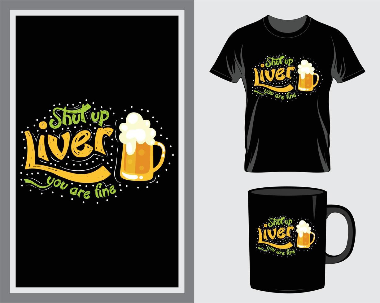 Shut up leaver you are fine St. Patrick's Day quote t-shirt and mug design vector