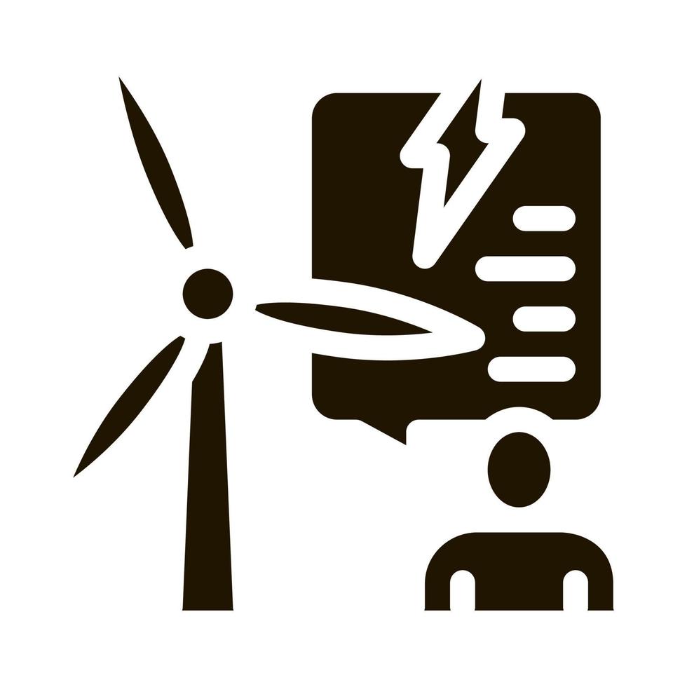 thought about benefits of wind energy icon Vector Glyph Illustration