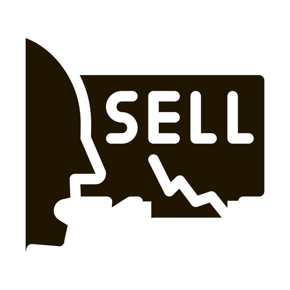 persona vendedor icono vector glifo ilustración