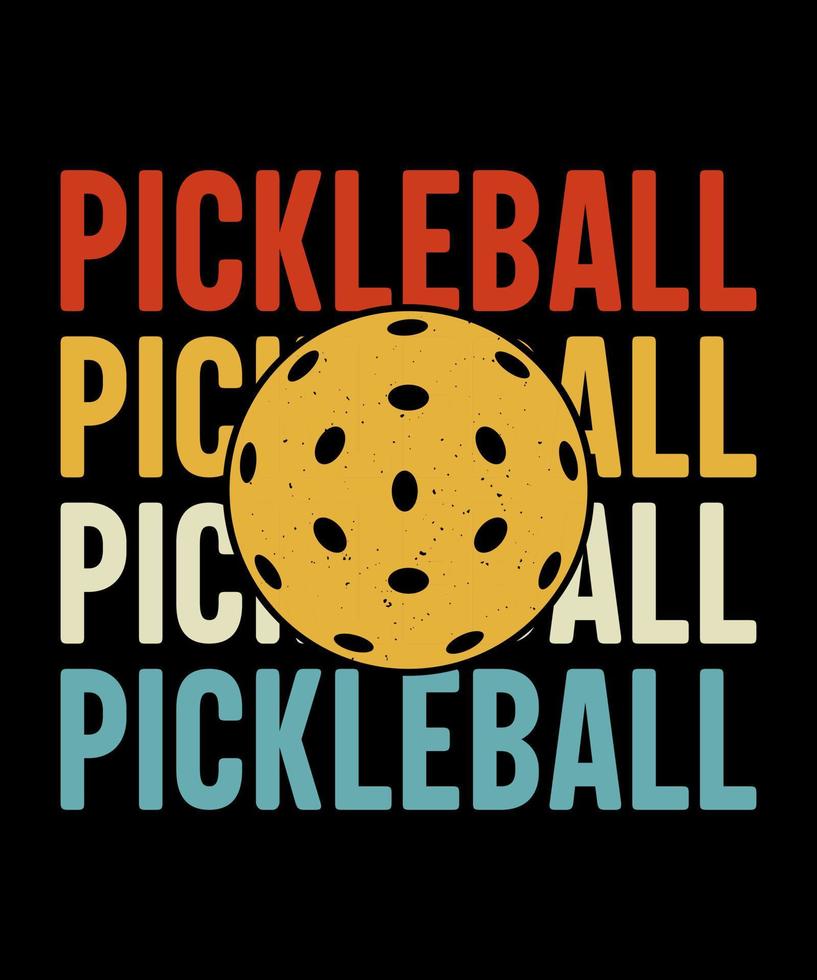 diseño de camiseta de vector de ilustración de pickleball