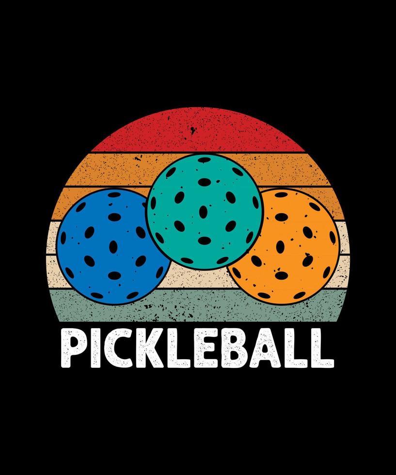 diseño de camiseta de vector de ilustración de pickleball