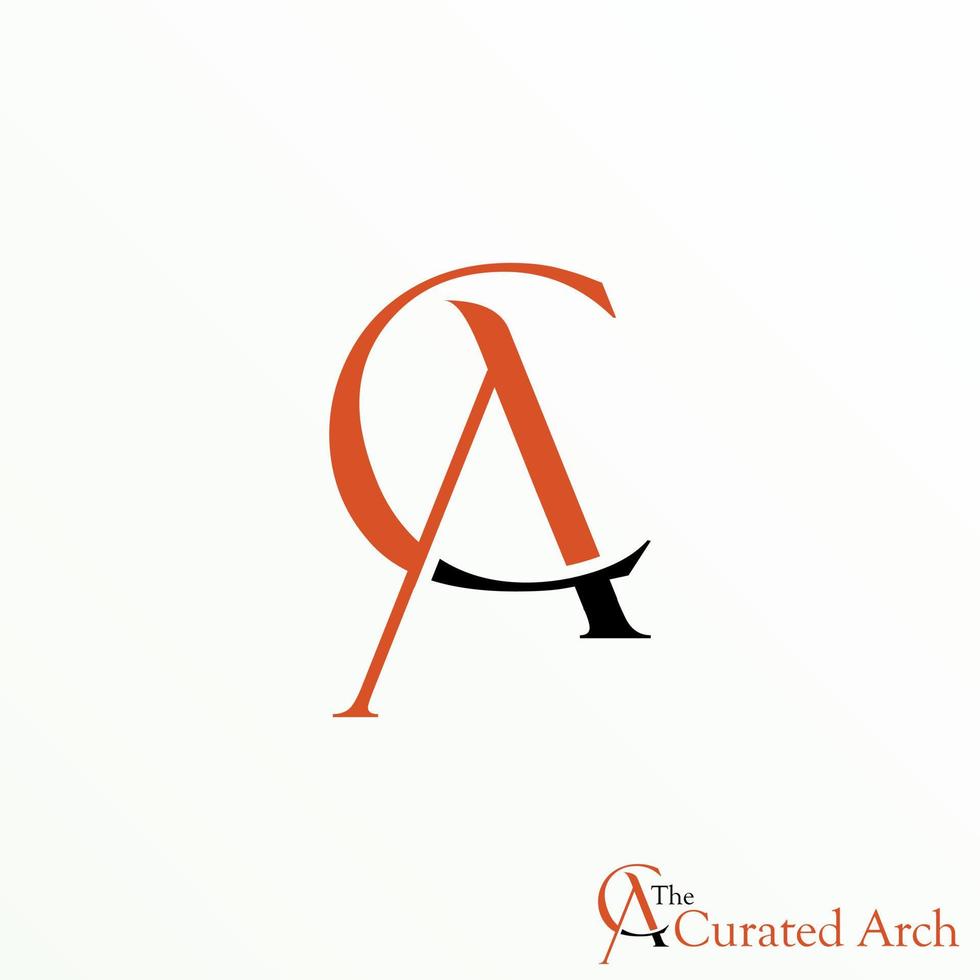 Unique letter or word CA serif Font in connected image graphic icon logo design abstract concept vector stock. can be a corporate identity related to monogram or initial