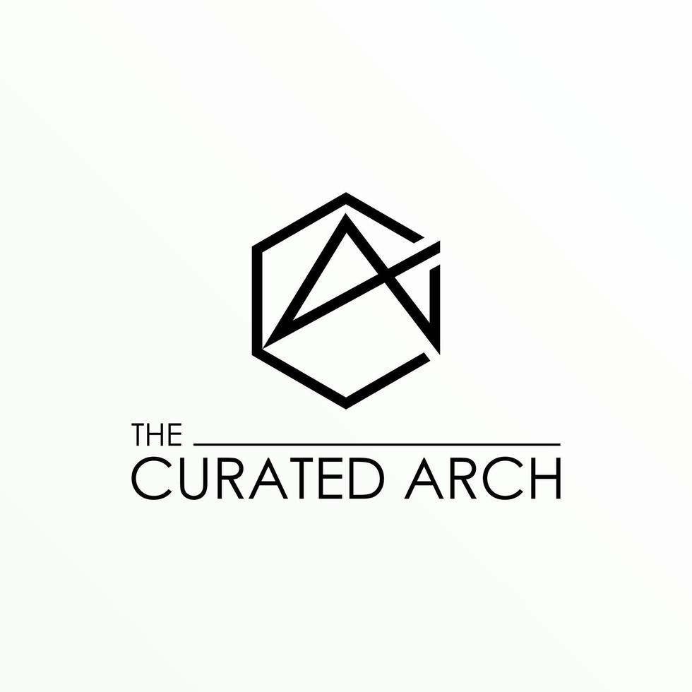 Simple letter or word A or CA Font in line hexagon image graphic icon logo design abstract concept vector stock. can be a corporate identity related to creativity or initial