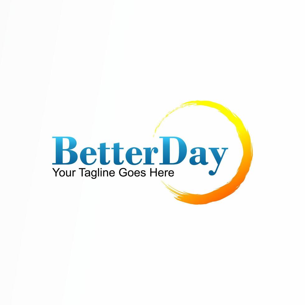 letter writing BETTER DAY serif font with circle fire image graphic icon logo design abstract concept vector stock. can be used as a corporate identity related to spirit or wordmark