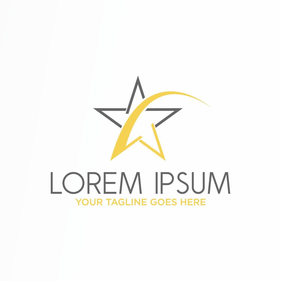 simple and unique star with cutting shape image graphic icon logo design abstract concept vector stock. Can be used as a symbol related to champion or winner