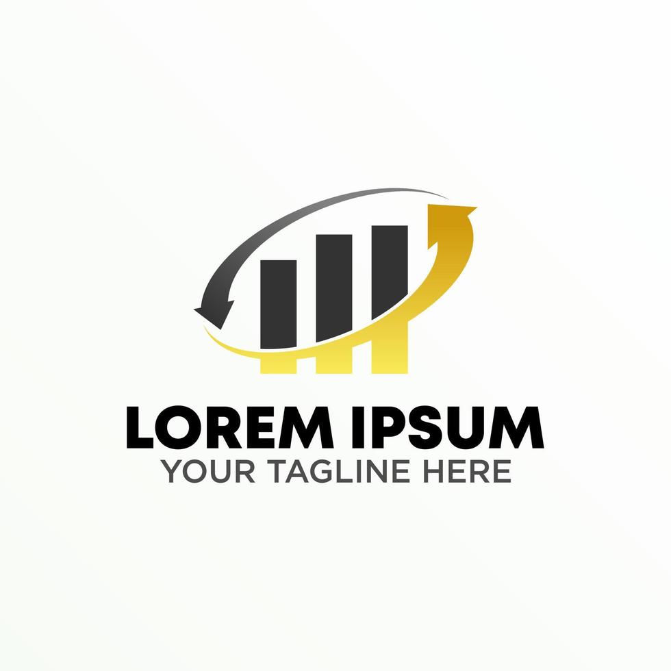 Unique graph or chart, Trading, and arrow recycle image graphic icon logo design abstract concept vector stock. Can be used as a symbol related to success or up