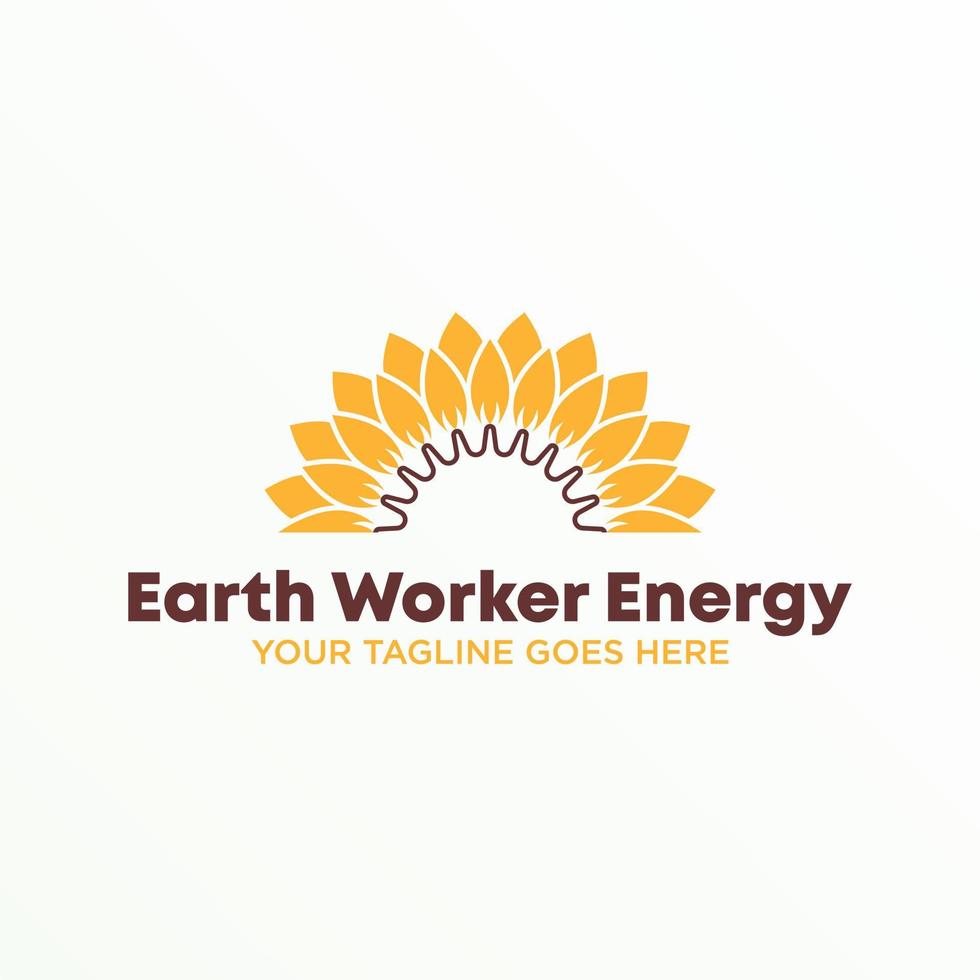 unique and simple half line Sunflower image graphic icon logo design abstract concept vector stock. Which can be a corporate identity related to renewable energy or nature