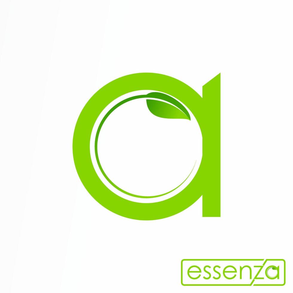 Letter or word A sans serif font with leaf shape idea graphic logo design abstract concept vector stock. Can be used as a symbol related to initial or nature