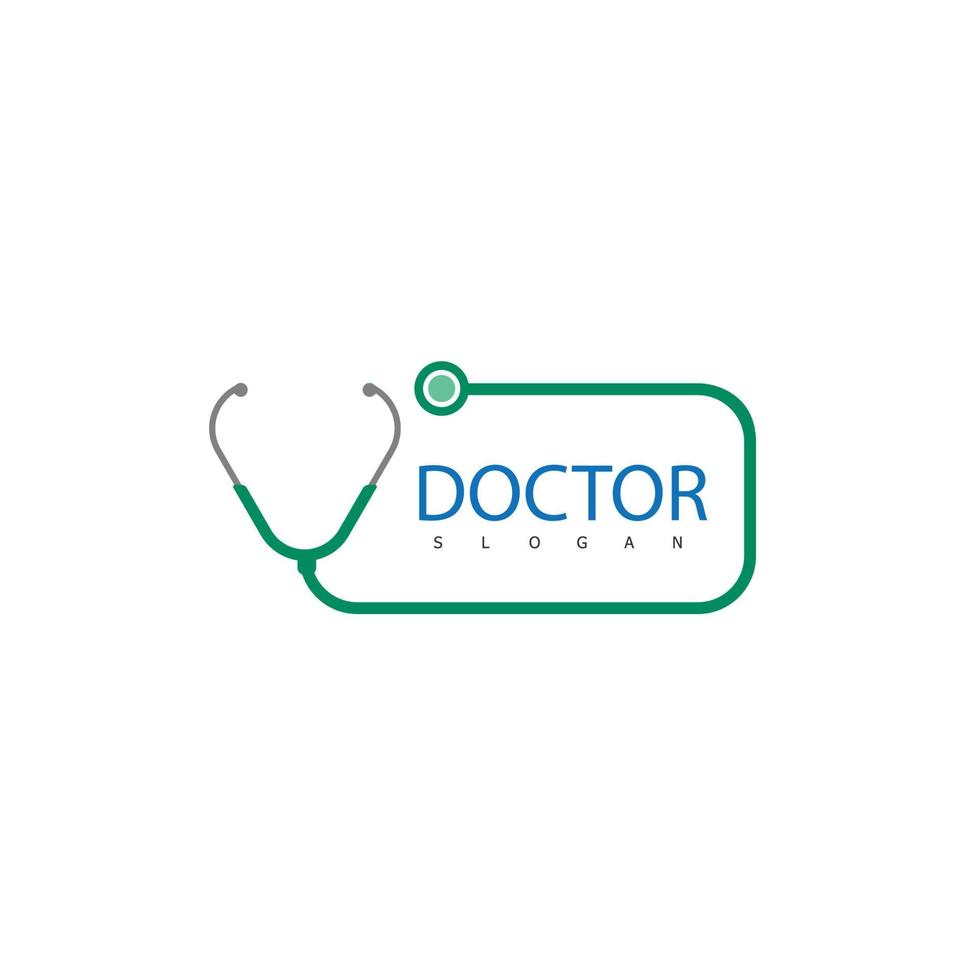 stetoskop salud consulta logo médico vector