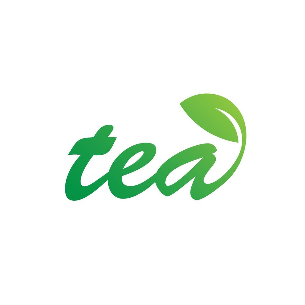 drink tea green logo design symbol vector