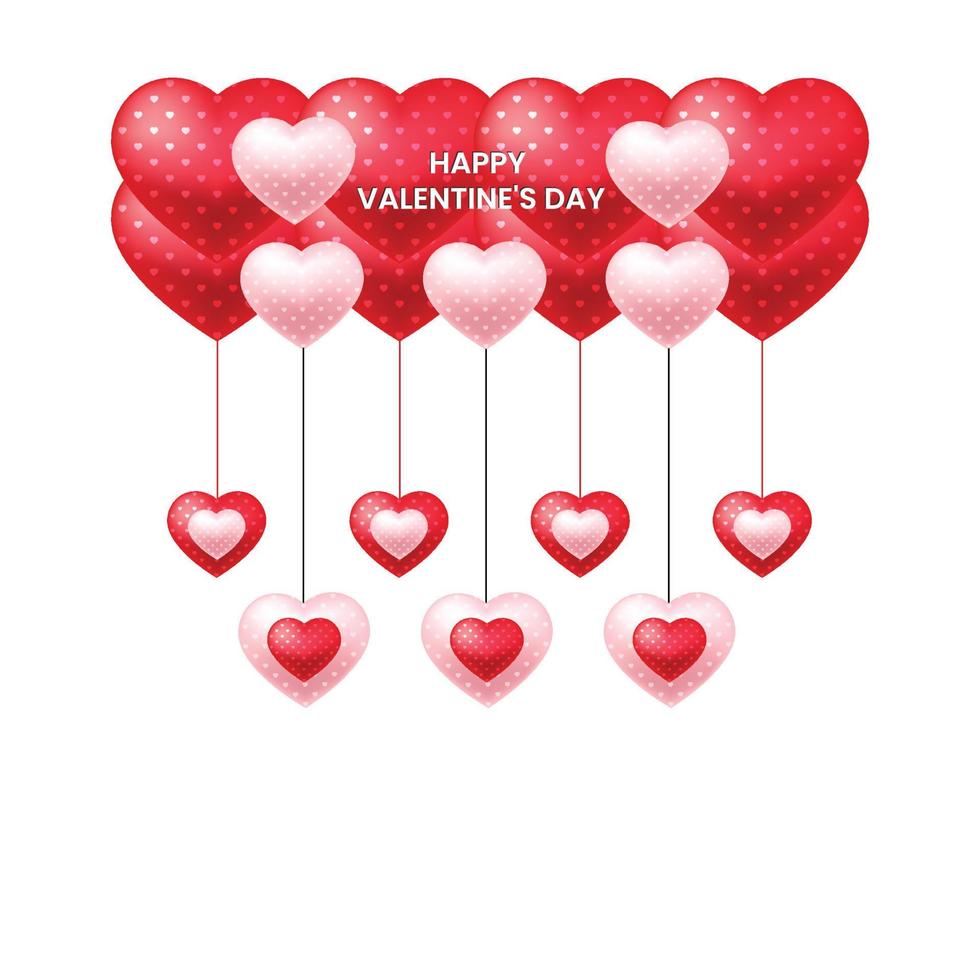 Diseño de concepto de fondo de vector de globo de corazones de San Valentín.