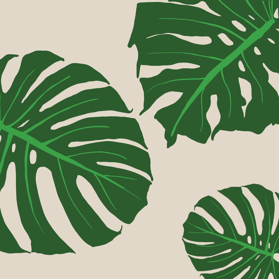 Tropical Palm Leaves Plant Imitation Leaf Hawaiian monstera leaves vector