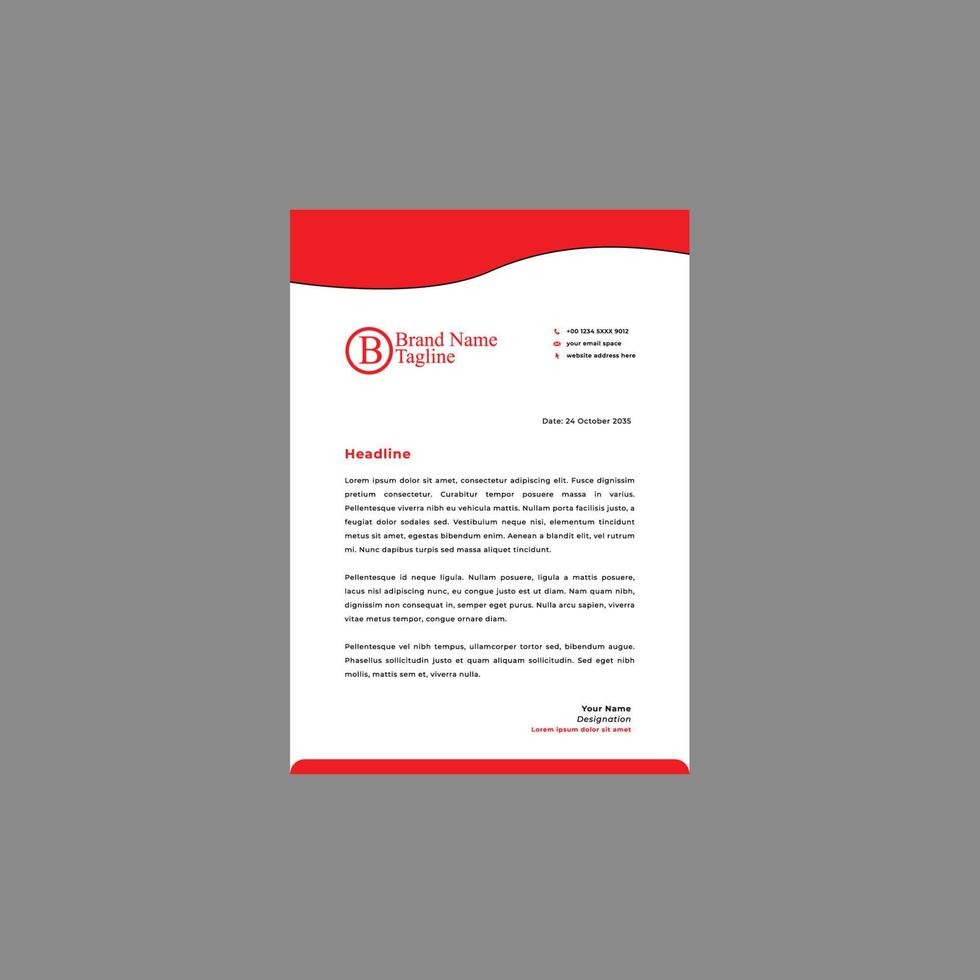 professional creative letterhead template design for your business vector
