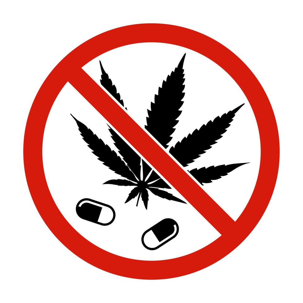 Drug prohibition sign vector