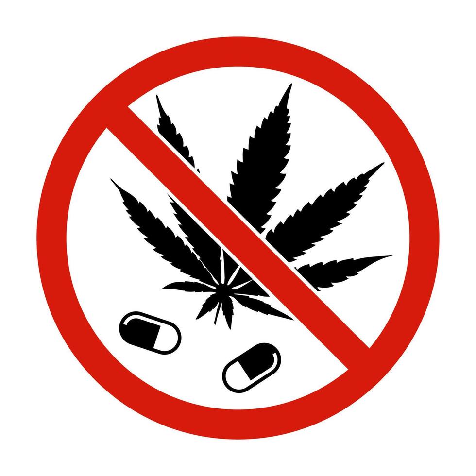 señal de prohibición de drogas vector