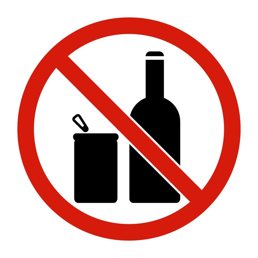 No alcohol sign, No Drinking alcohol vector