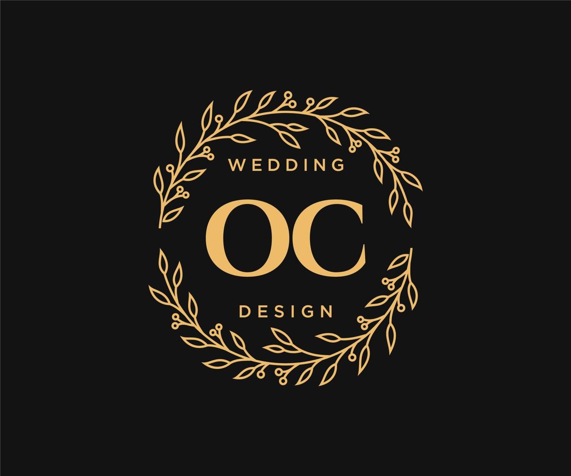 OV Initials letter Wedding monogram logos collection, hand drawn modern minimalistic and floral templates for Invitation cards, Save the Date, elegant identity for restaurant, boutique, cafe in vector