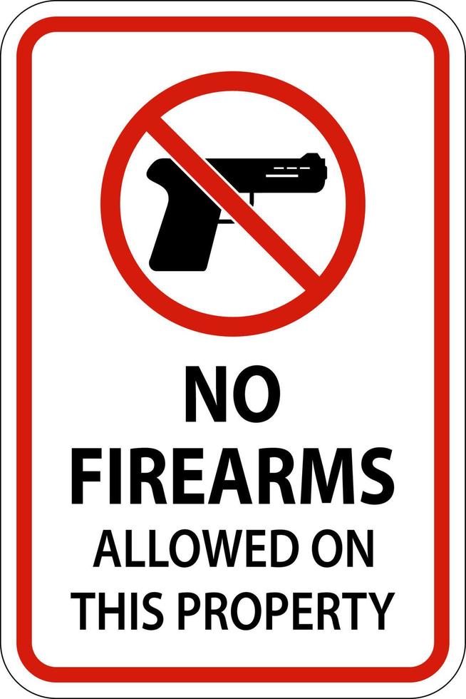 No Guns Sign No Firearms Allowed On This Property vector