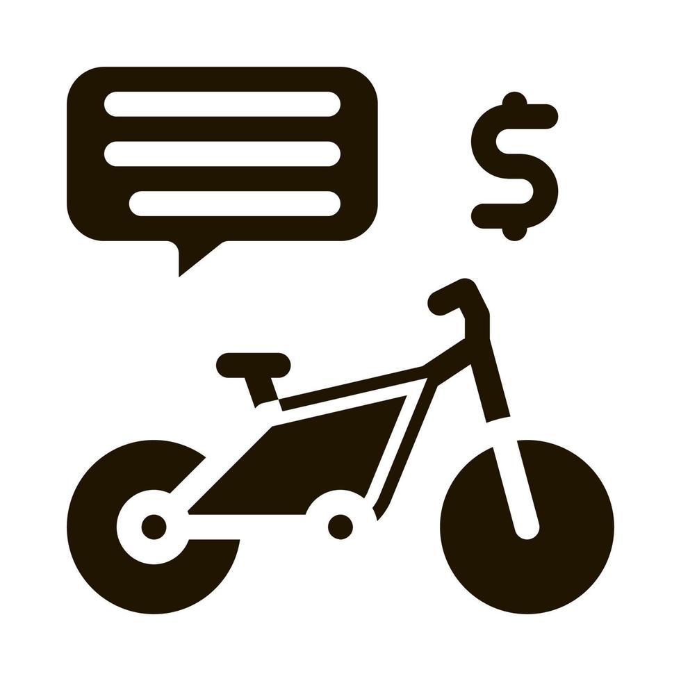 payment for using bicycle icon Vector Glyph Illustration
