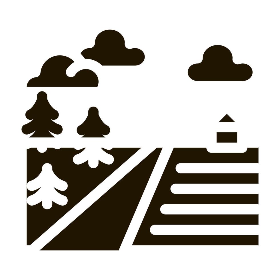 farm road icon Vector Glyph Illustration