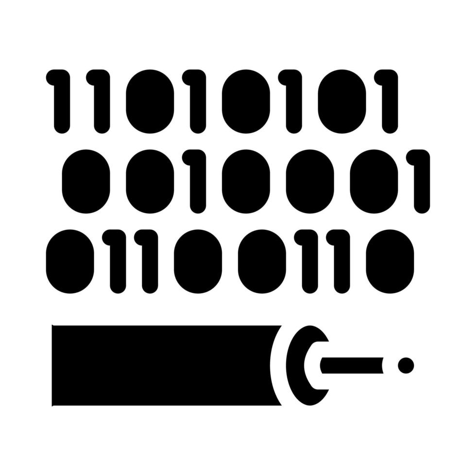 ilustración de glifo de vector de icono de cable de transferencia de datos