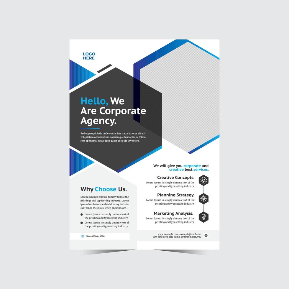 Creative and Corporate Promotional flyer, Banner, Template Design. vector