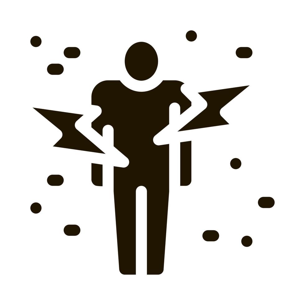 strikes on human immunity icon Vector Glyph Illustration