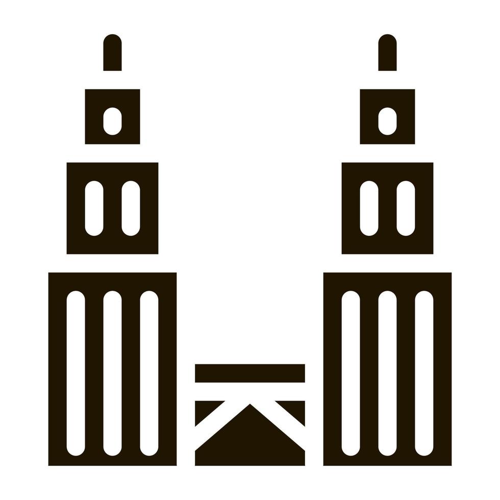 petronas towers icon Vector Glyph Illustration