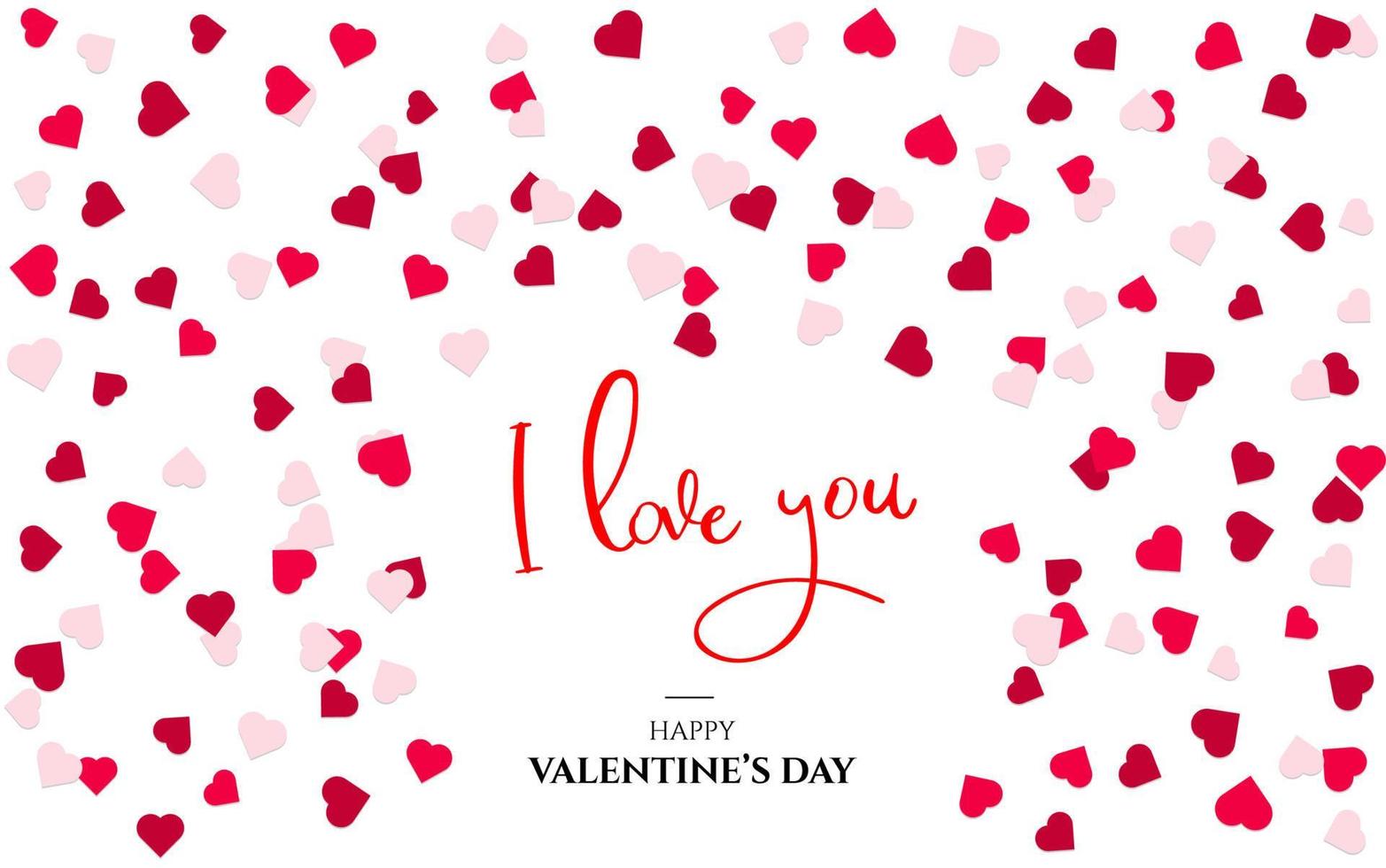 Valentine's Day card with hearts background vector