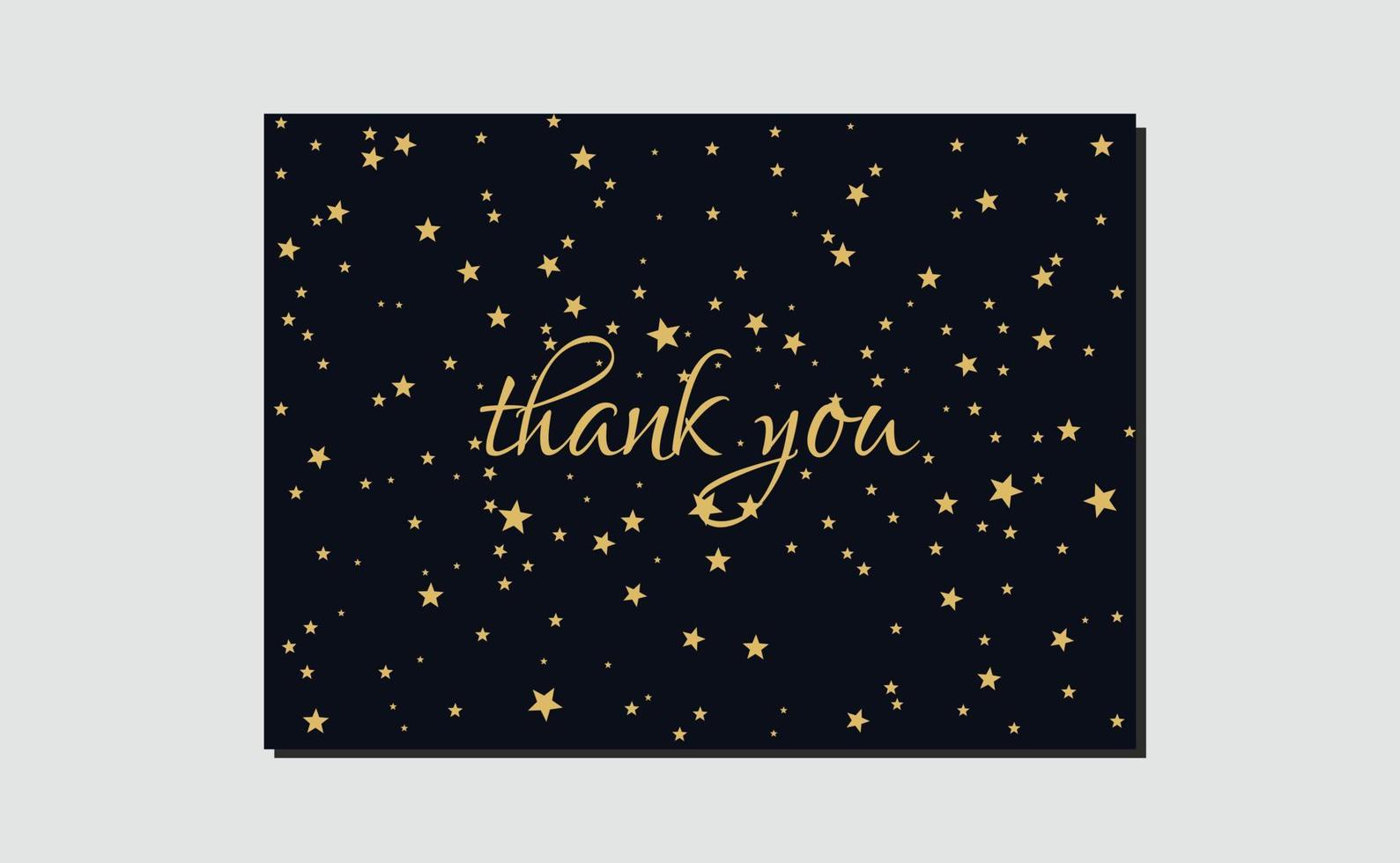 Card thank you gold stars dust elements abstract texture background. vector