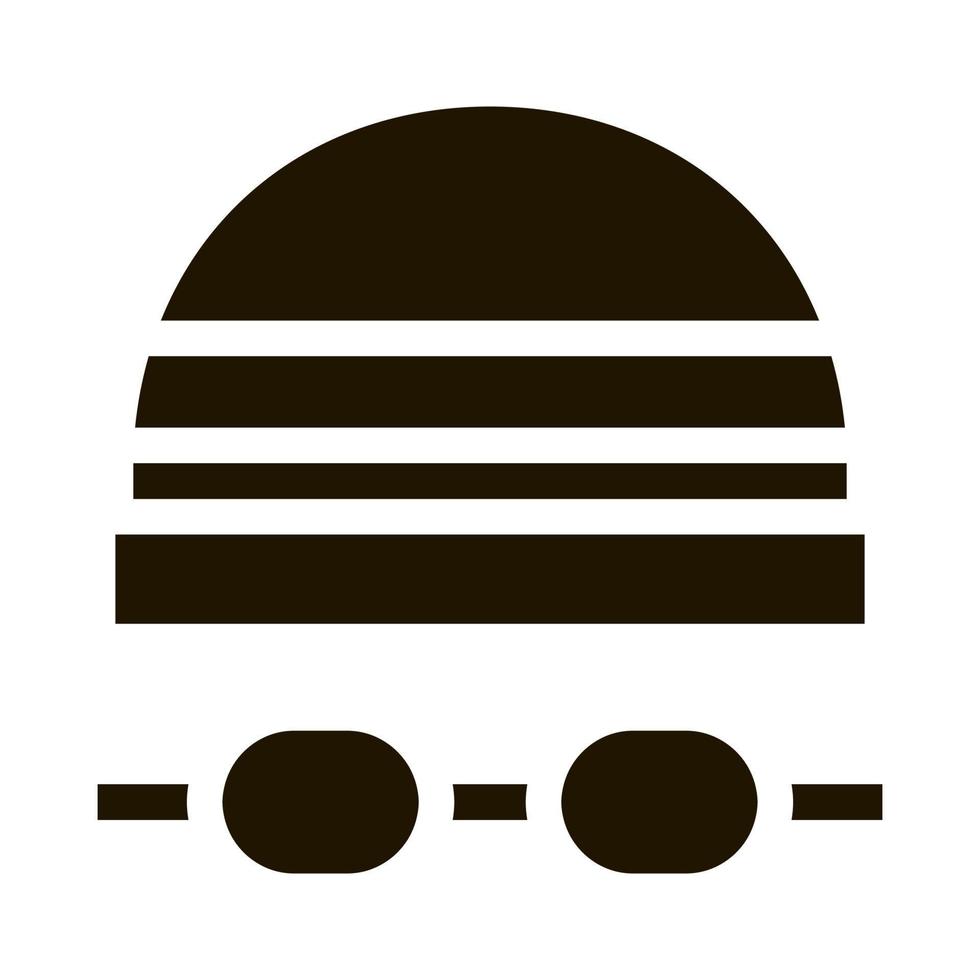 safety goggles and hat icon Vector Glyph Illustration