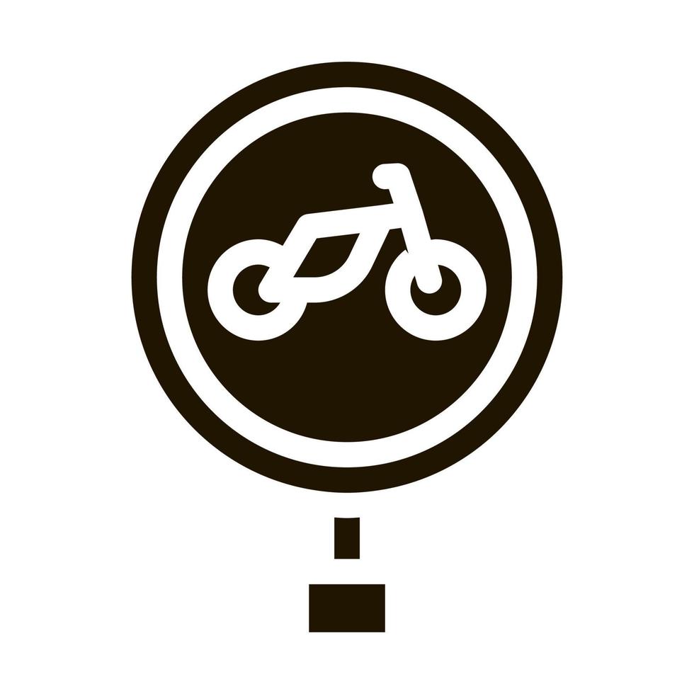 señal de carretera bicicleta icono vector glifo ilustración