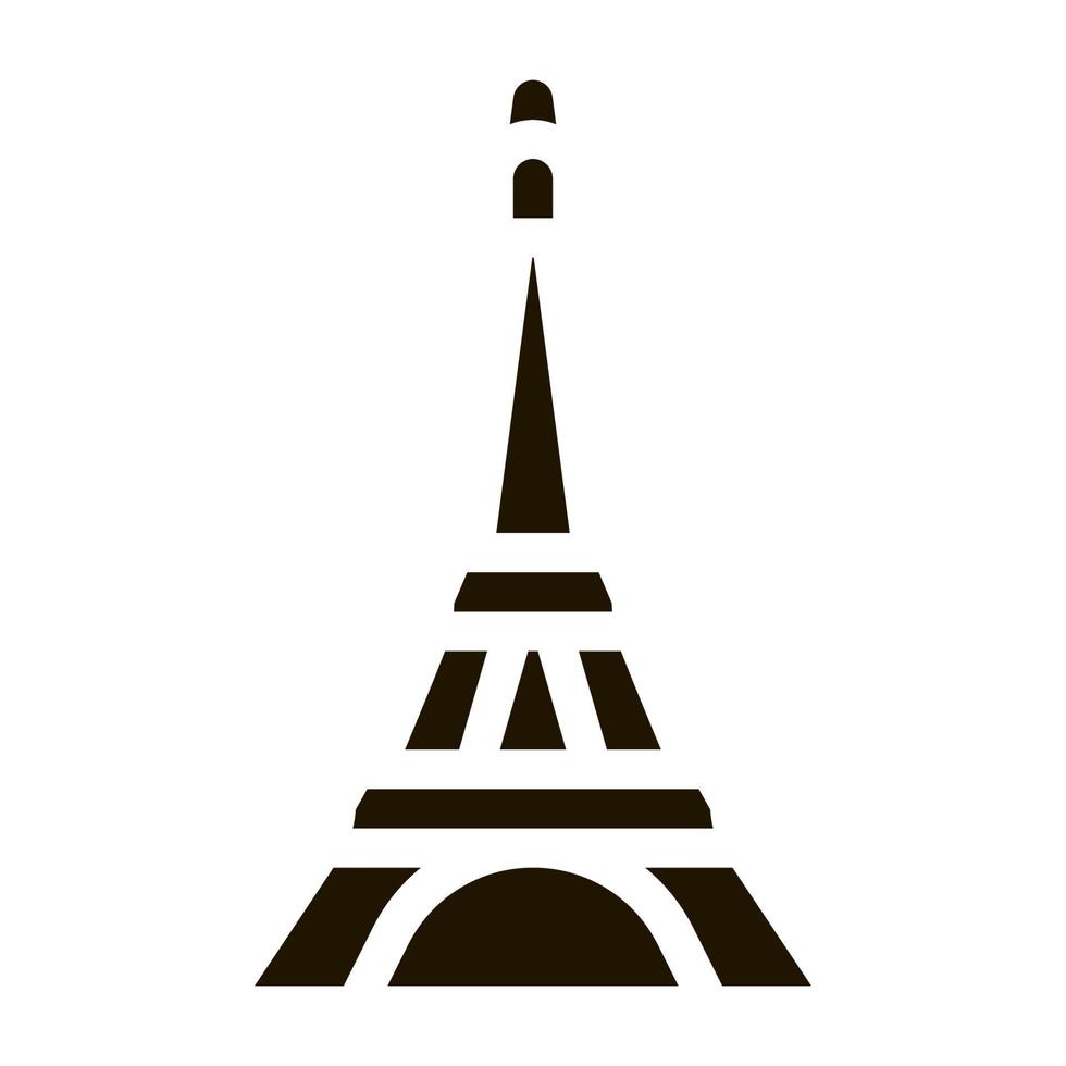 ilustración de glifo de vector de icono de torre eiffel