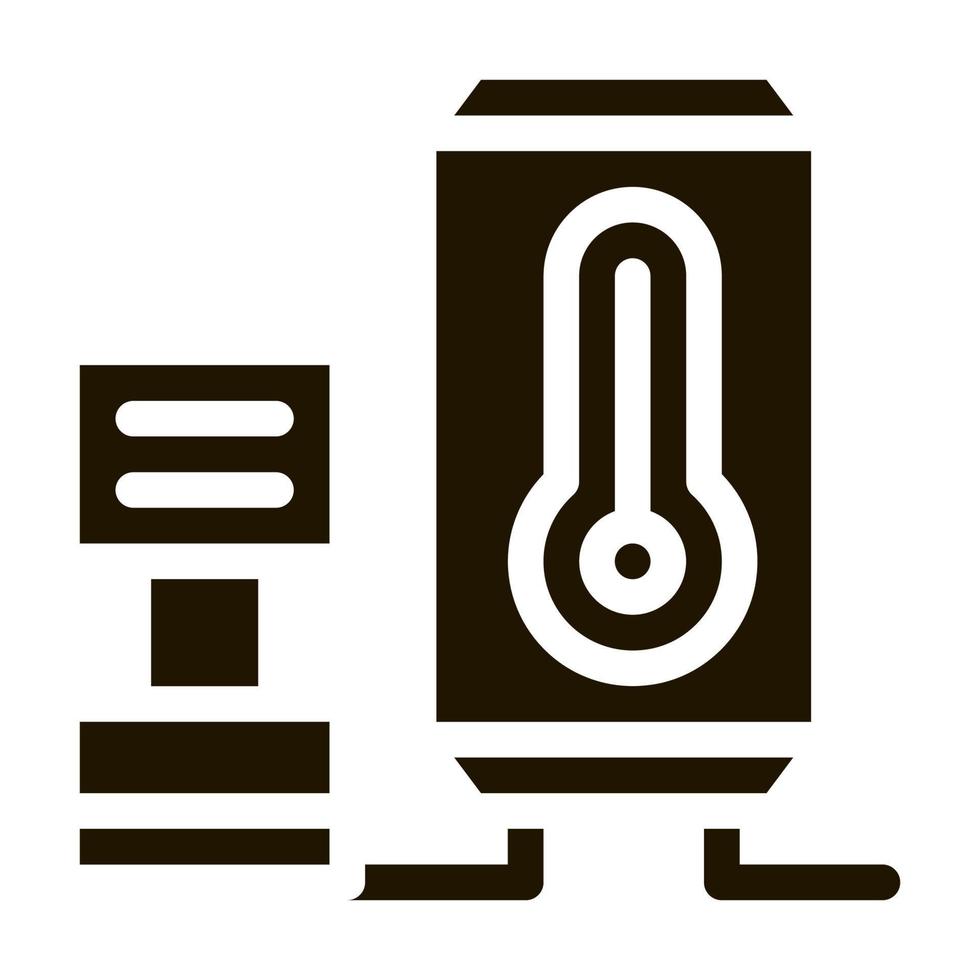 ilustración de glifo de vector de icono de dispositivo de control de temperatura