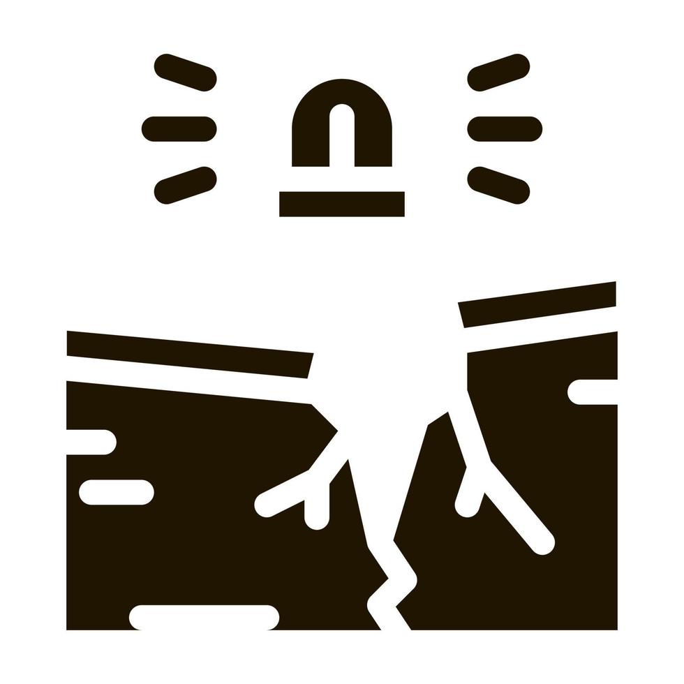 ilustración de glifo de vector de icono de señal de terremoto