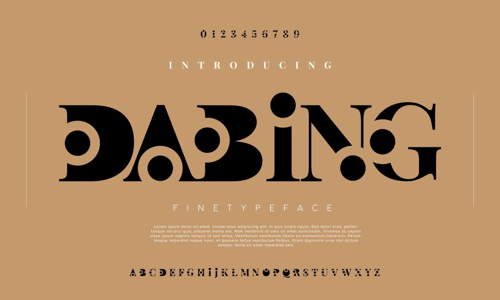 Dabing urban abstract typography. Font for sport, music, digital, technology san serif typeface vector