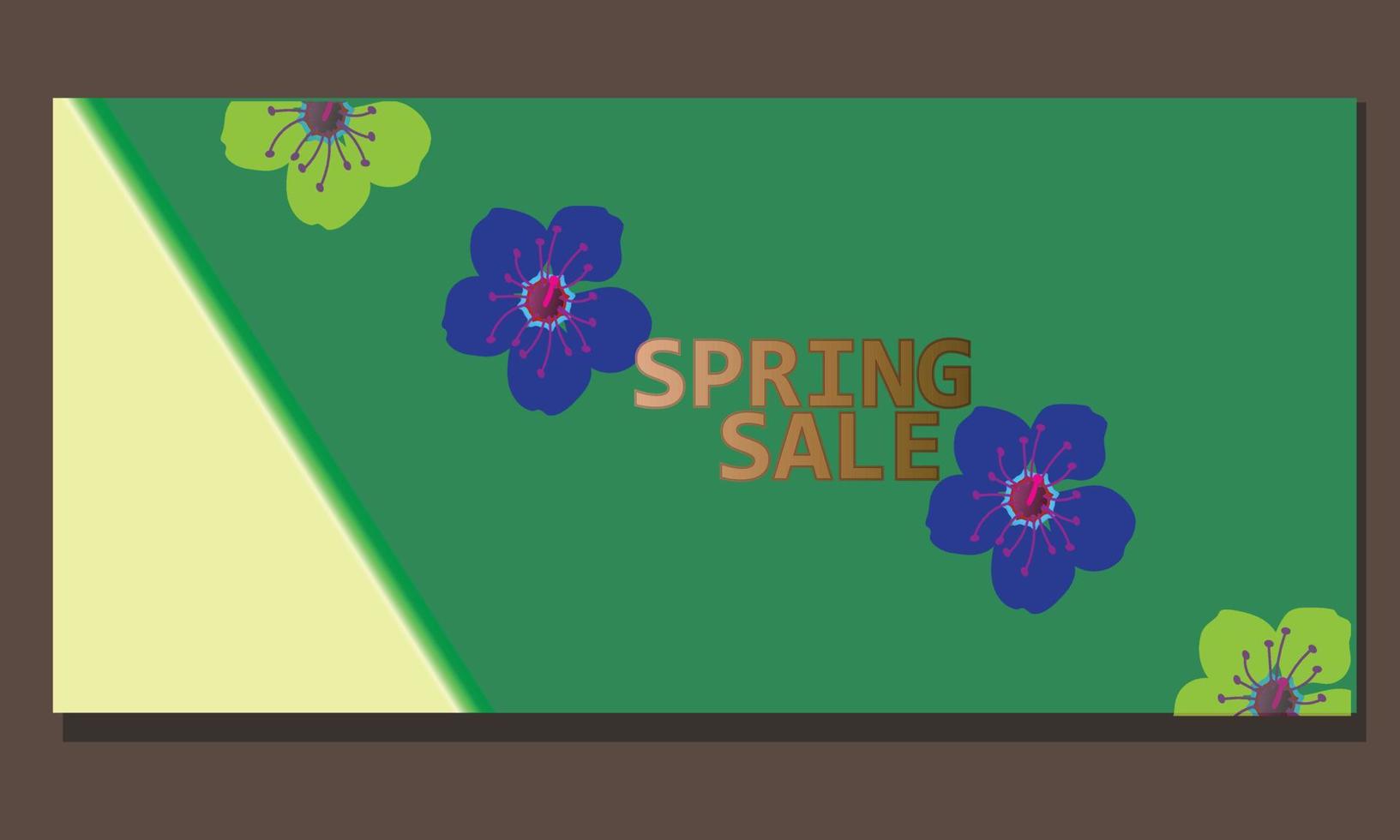 Spring Sale Banner Template Promotion with geometry and colorful flowers vector