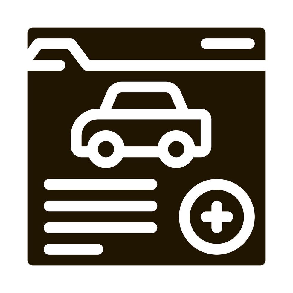 car health insurance icon Vector Glyph Illustration
