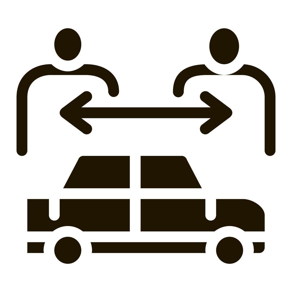 two buyers per car icon Vector Glyph Illustration